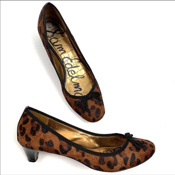 Sam Edelman Shoes - Sam Edelman Hope Leopard Cow Hair Kitten Heels 9.5
